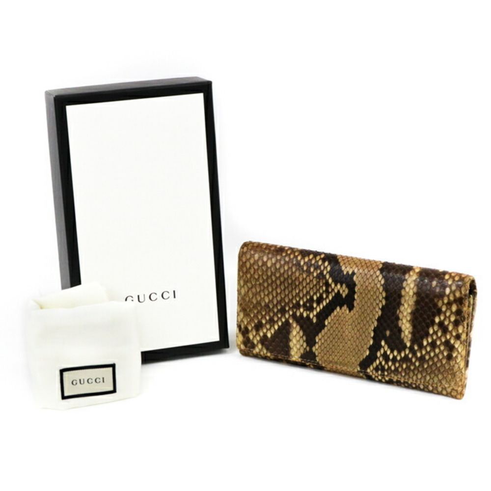 Gucci Continental Wallet Exotic Python Leather Lo… - image 1
